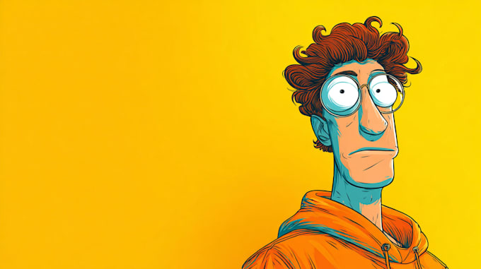 draw a cute and funny cartoon illustration