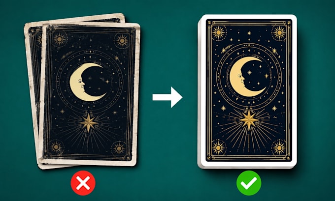 design, edit and resize tarot, poker, oracle card game layouts, template design