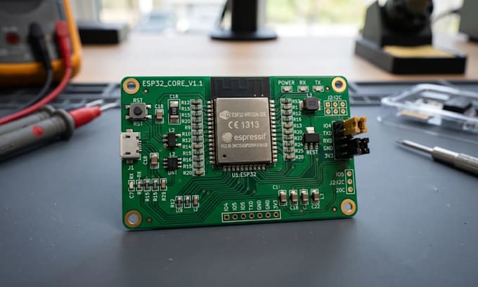 create custom pcb design multilayer layout for esp32 iot embedded electronics