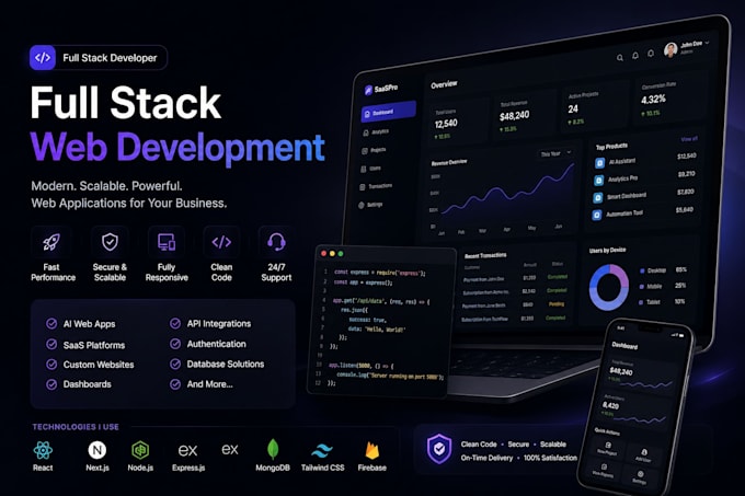 build ai web app, saas, custom website as full stack developer