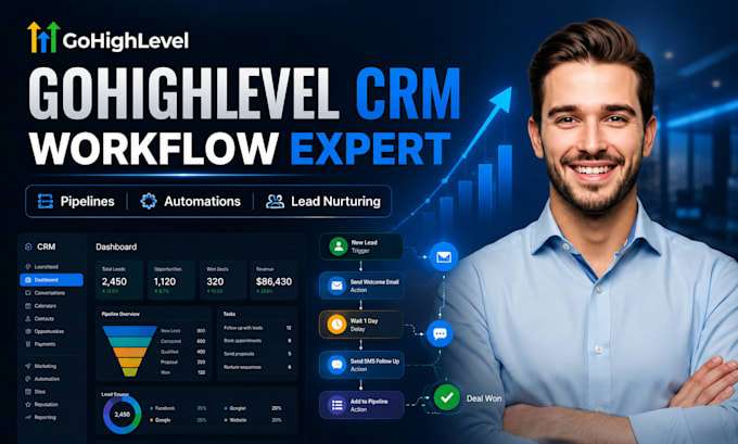 setup gohighlevel CRM highlevel  workflows  and  ghl pipelines