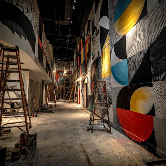 draw any graffiti mural wall art or banner
