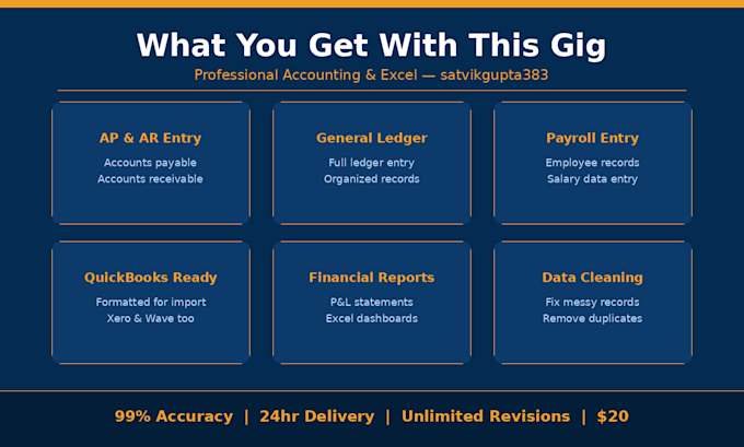 do professional accounting, bookkeeping and excel data entry for your business