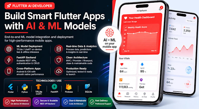 do ml model deployment in flutter ai mobile app using litert,fastapi,mediapipe