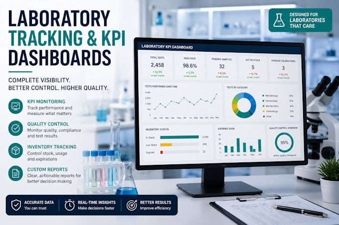 create laboratory KPI dashboards and quality tracking systems