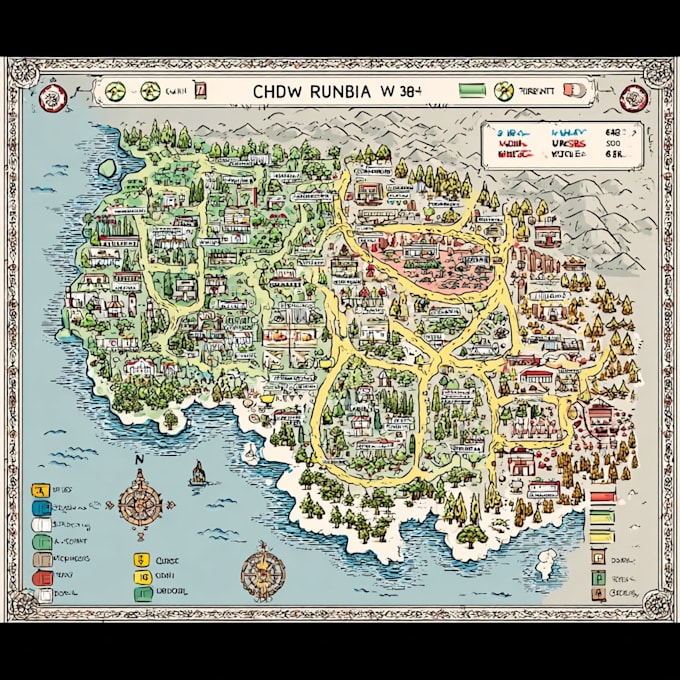 design unique hand drawn map vector illustration