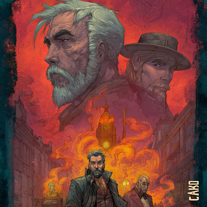 draw a cover art or comic cover art