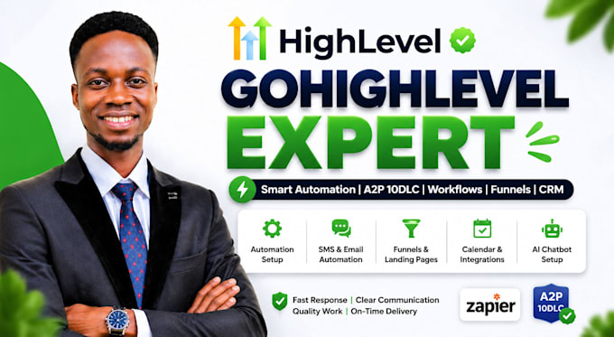 setup gohighlevel automation, a2p 10dlc approval, workflows and funnels