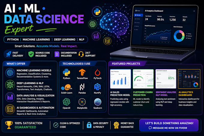 develop ai ml and data science projects using python