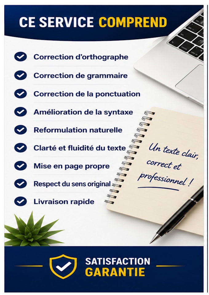 professionally correct and edit your french text
