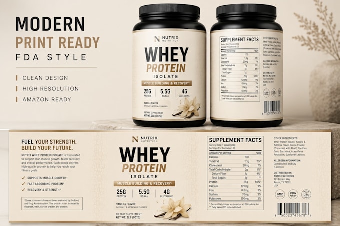 create premium supplement label design