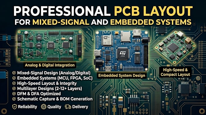 do professional pcb layout for mixed signal and embedded systems