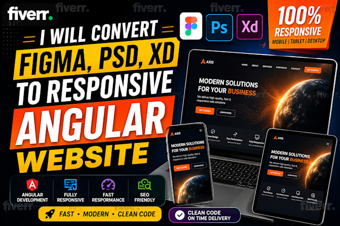 convert figma, PSD or xd to pixel perfect angular website