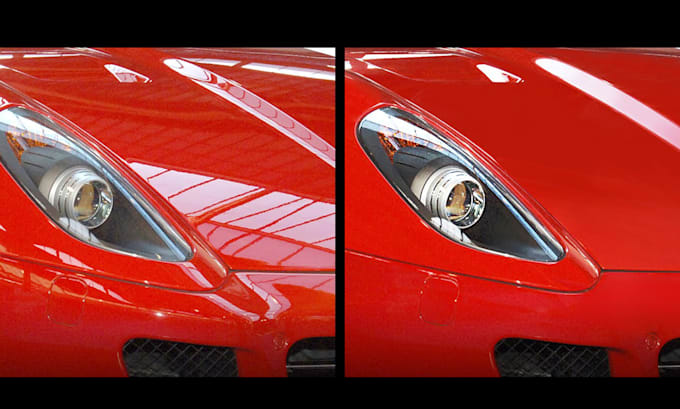 remove reflection from car image and automotive photo editing