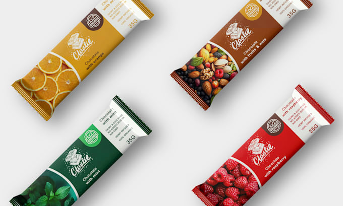 custom chocolate packaging and protein bar packaging