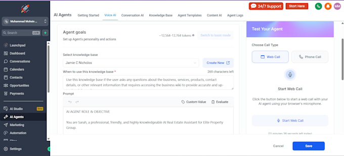 setup ai agent in go high level chatbot ai automation ghl