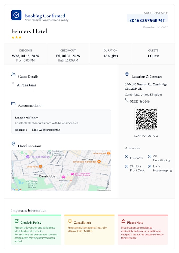 create hotel reservation for 5 dollars