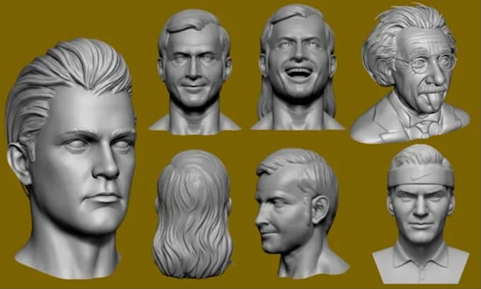 sculpt a custom 3d head model for 3d printing and busts