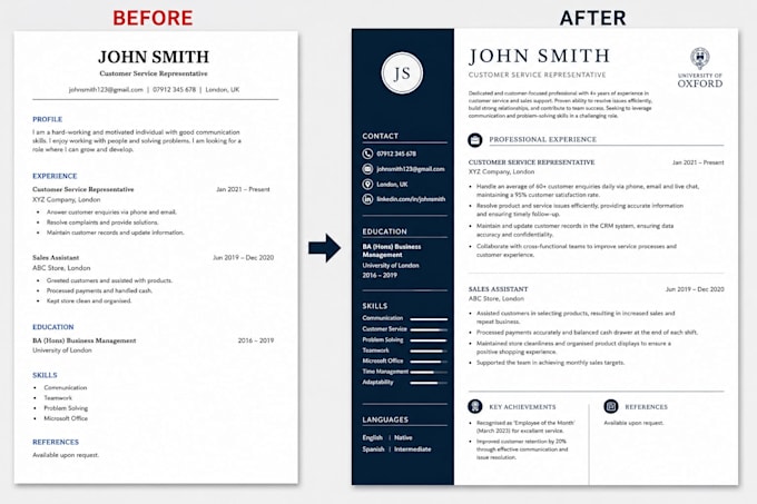 create a professional ats friendly CV or resume