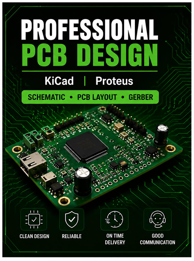 design professional pcb layout in kicad and proteus
