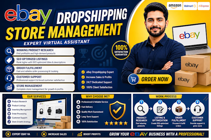 do expert ebay account management and product listing