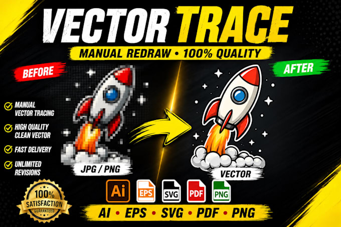 manually vector trace redraw logo to ai eps svg