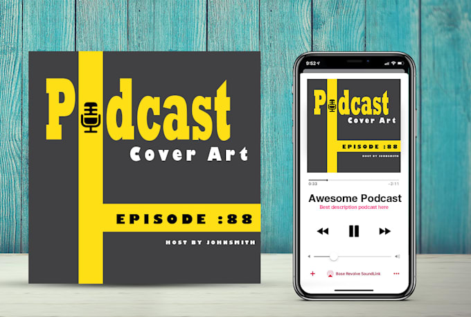 design podcast cover art , linkdin banner