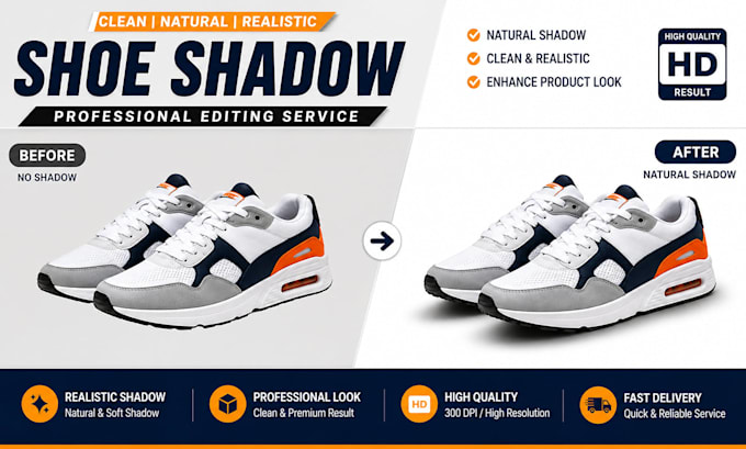 create realistic drop shadow and background removal