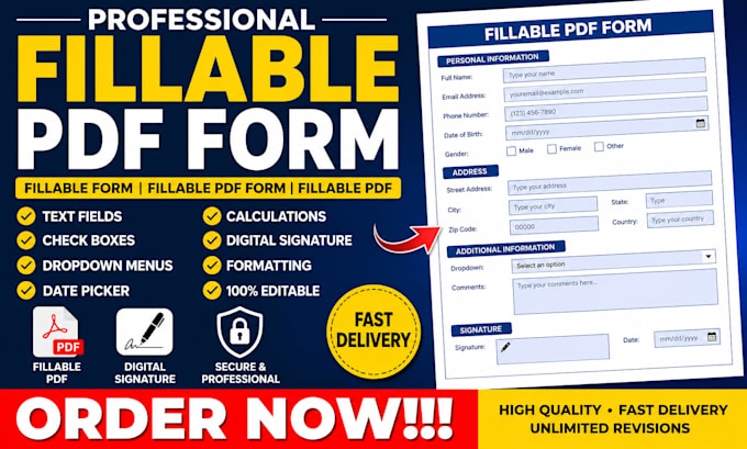 create fillable PDF form, editable PDF and fillable forms