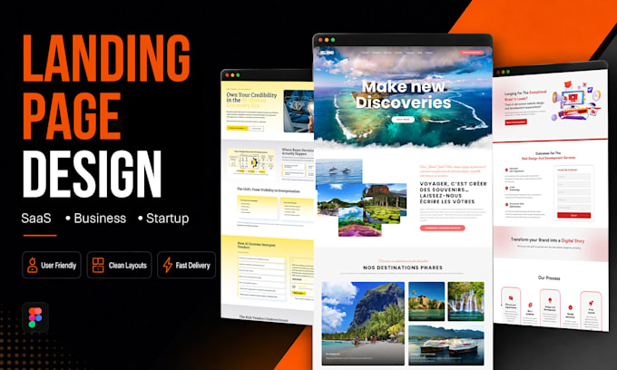 design a modern landing page in figma and website UI UX