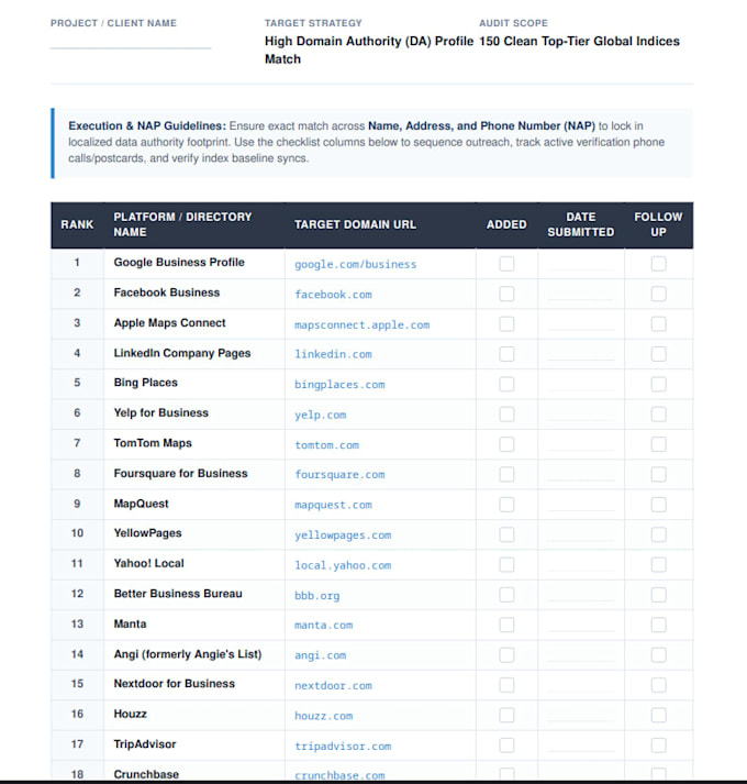 provide manual citations for your local business