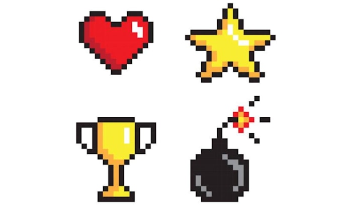 do pixel art logo design, for anything ,character, game