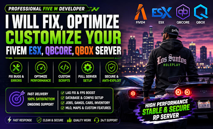fix optimize customize fivem esx qbcore qbox server fast