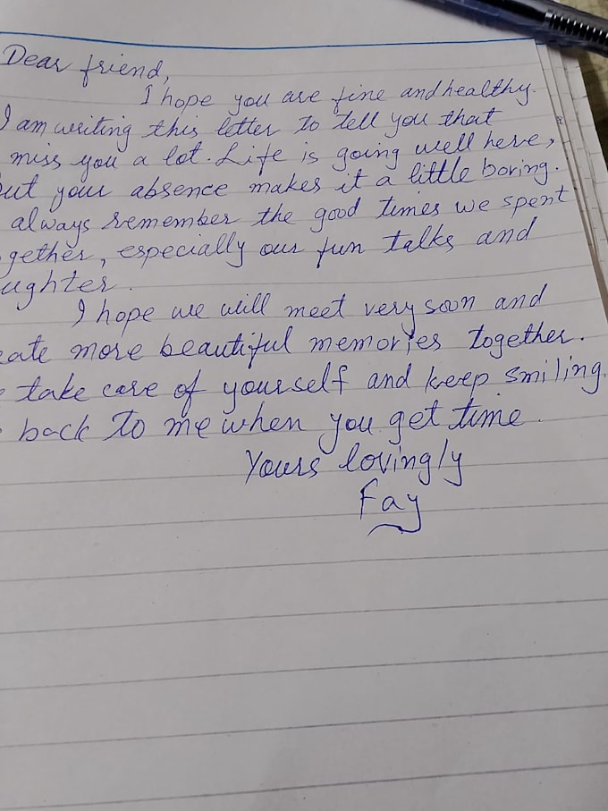 handwrite notes and letters