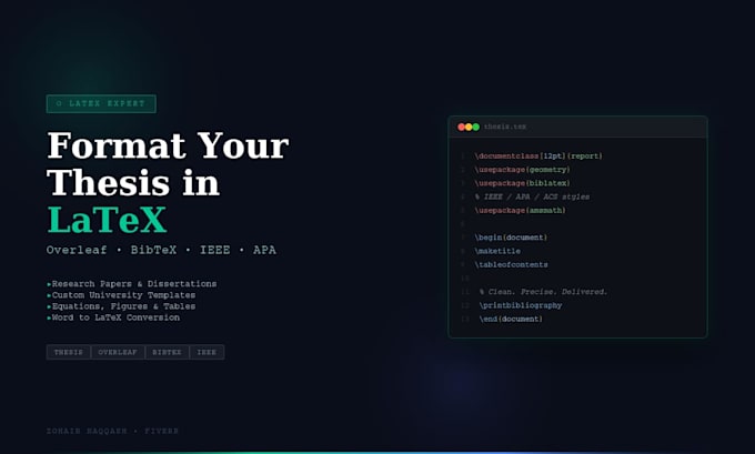 format your research paper and thesis in latex overleaf