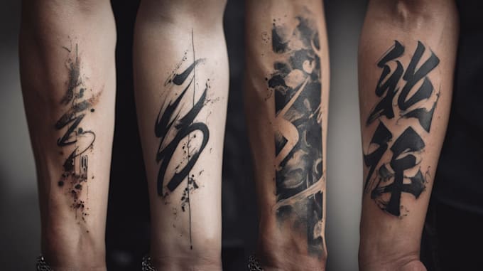 design unique handdrawn persian arabic calligraphy tattoo