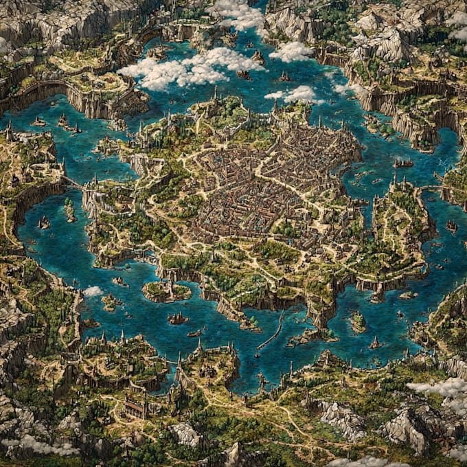 draw stylized illustrated maps for creative projects
