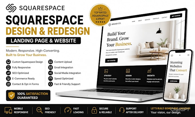 design squarespace redesign customize  squarespace website landing page