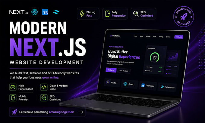 develop a modern responsive next js website