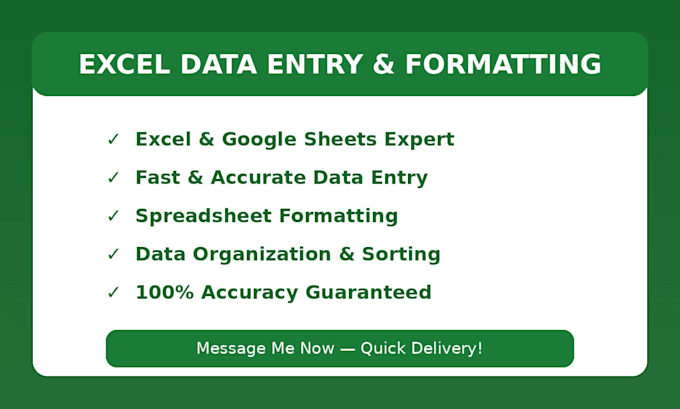 excel data entry and spreadsheetformatting