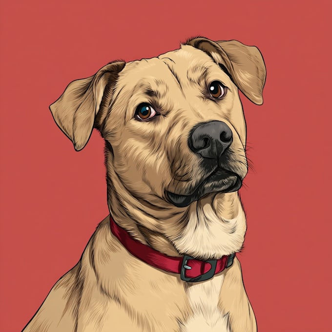 create a cartoon pet portrait from photo