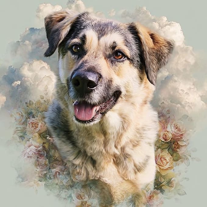draw memorial pet portrait from photo