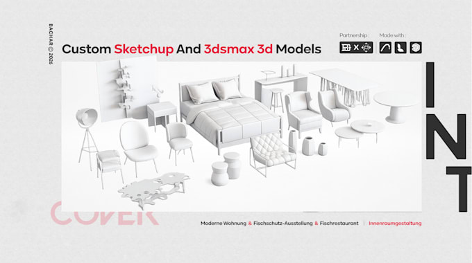 do custom sketchup and 3ds max 3d models