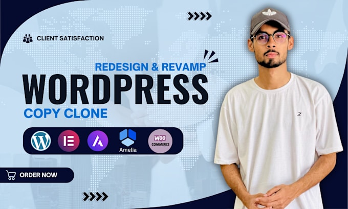 clone,copy and redesign any website into wrodpress elementor