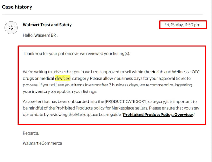 do walmart category approval