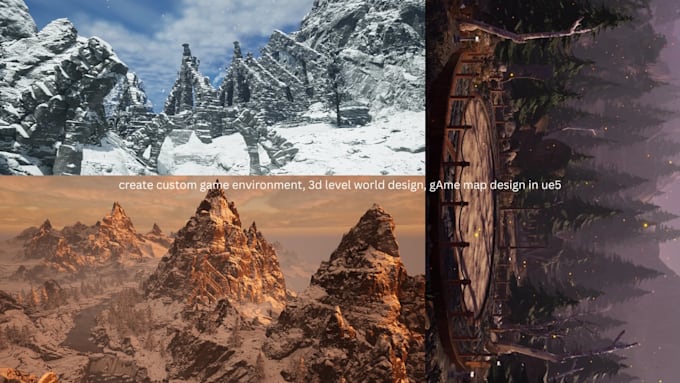 create custom game environment, 3d level world design, game map design in ue5