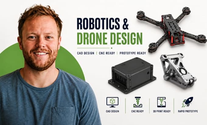 robotics enclosure cad, drone frame cnc stl modeling for rapid prototypes studio