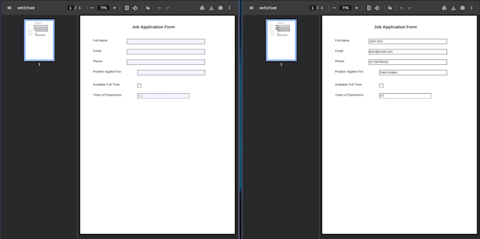 auto fill bulk PDF forms from your excel or CSV data