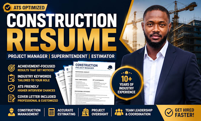 write ats construction, project manager, architechture, superintendent resume