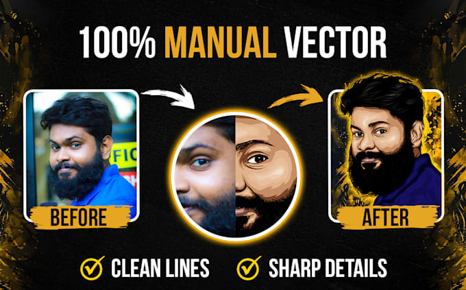 manually redraw, trace and convert image to vector